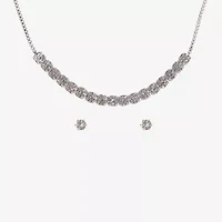 Sparkle Allure Light Up Box Womens Cubic Zirconia Pure Silver Over Brass Round 3-pc. Jewelry Set