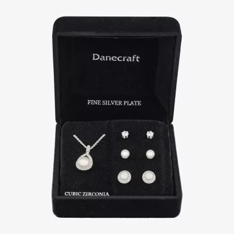 Sparkle Allure Light Up Box Womens Pink Pure Silver Over Brass Round 7-pc. Jewelry Set