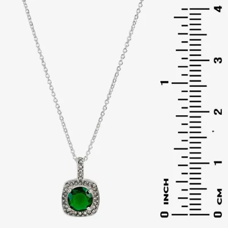 Sparkle Allure Light Up Box Womens Green Cubic Zirconia Pure Silver Over Brass Cushion 3-pc. Jewelry Set