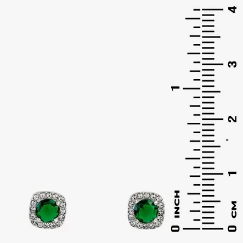 Sparkle Allure Light Up Box Womens Green Cubic Zirconia Pure Silver Over Brass Cushion 3-pc. Jewelry Set