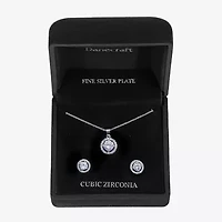 Sparkle Allure Light Up Box Womens Cubic Zirconia Pure Silver Over Brass Round 3-pc. Jewelry Set