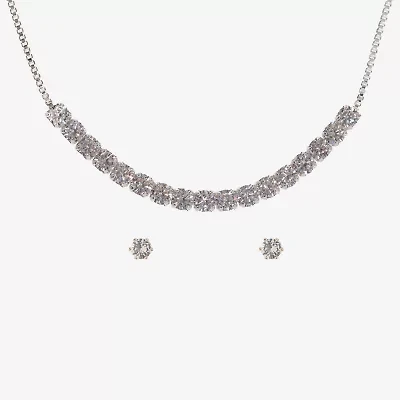 Sparkle Allure Light Up Box Womens Pink Cubic Zirconia Pure Silver Over Brass Round 3-pc. Jewelry Set