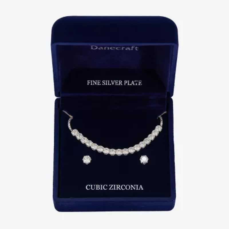 Sparkle Allure Light Up Box Womens Pink Cubic Zirconia Pure Silver Over Brass Round 3-pc. Jewelry Set