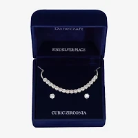 Sparkle Allure Light Up Box Womens Pink Cubic Zirconia Pure Silver Over Brass Round 3-pc. Jewelry Set