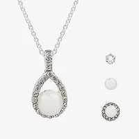 Sparkle Allure Light Up Box Womens Pink Pure Silver Over Brass Round 7-pc. Jewelry Set