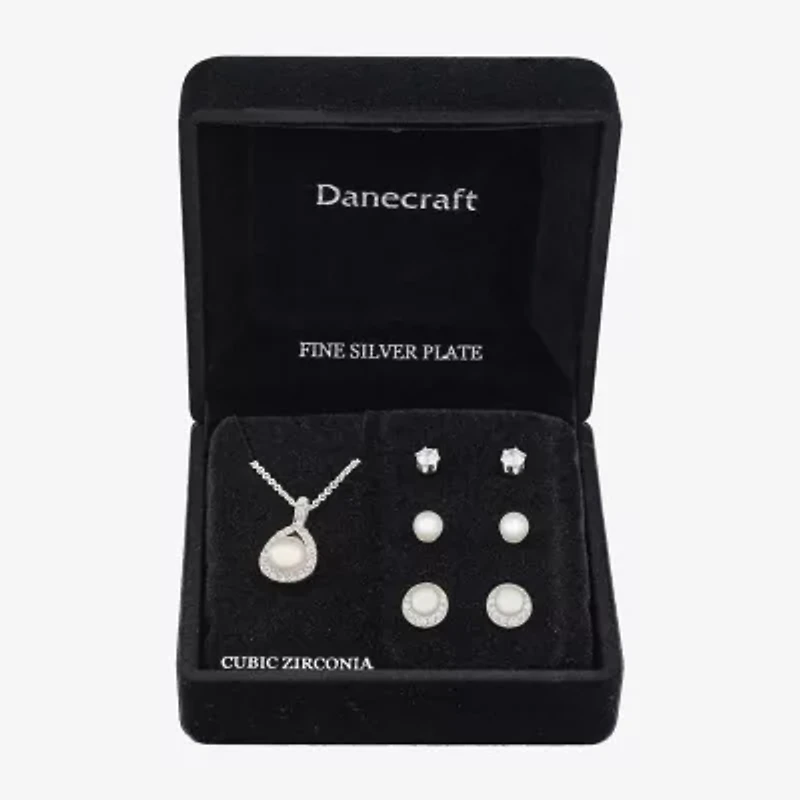 Sparkle Allure Light Up Box Womens Pink Pure Silver Over Brass Round 7-pc. Jewelry Set
