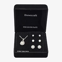 Sparkle Allure Light Up Box Womens Pink Pure Silver Over Brass Round 7-pc. Jewelry Set