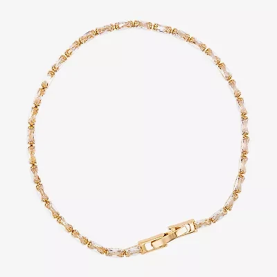 Sparkle Allure Womens Cubic Zirconia 14K Gold Over Brass Tennis Bracelet