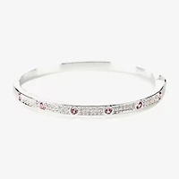 Sparkle Allure Womens Cubic Zirconia Pure Silver Over Brass Round Bangle Bracelet