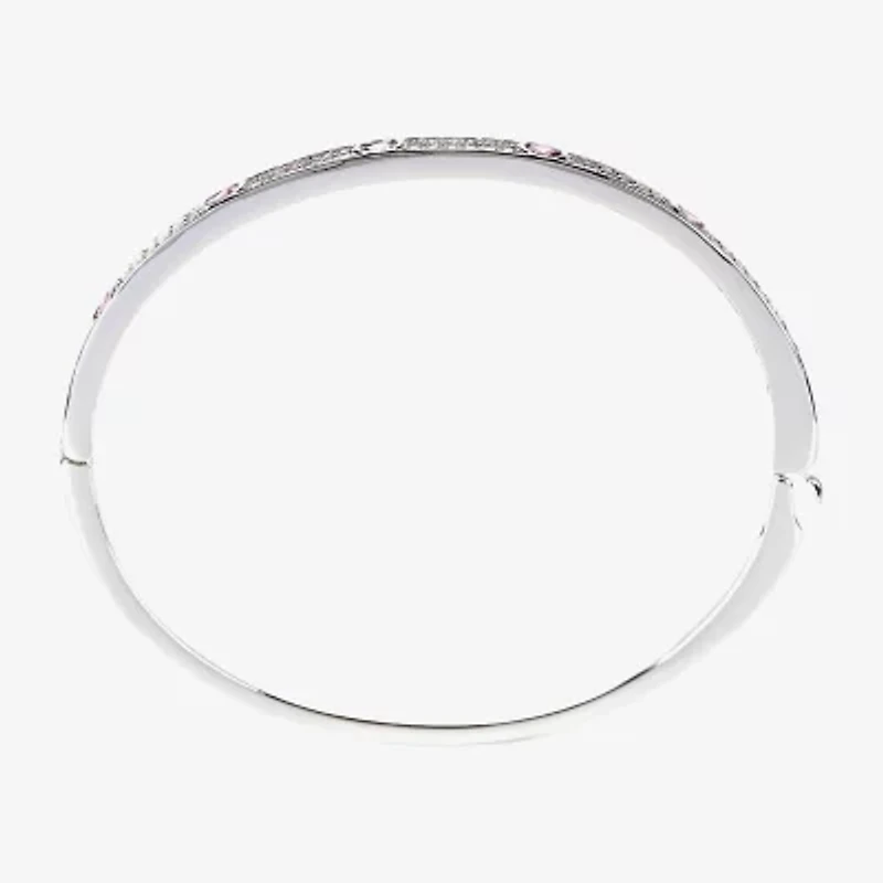 Sparkle Allure Womens Cubic Zirconia Pure Silver Over Brass Round Bangle Bracelet