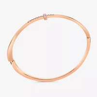 Sparkle Allure Womens Cubic Zirconia 14k Rose Gold Over Brass Cross Bangle Bracelet