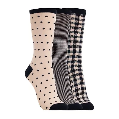 Clarks Womens 3 Pair Crew Socks