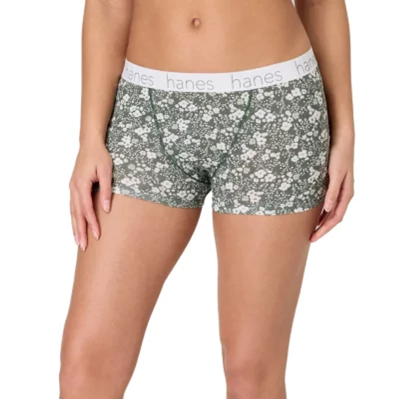 Hanes Originals Ultimate Cotton Stretch Women’s Boyshort Underwear Pack, 3-Pack 45UOBB