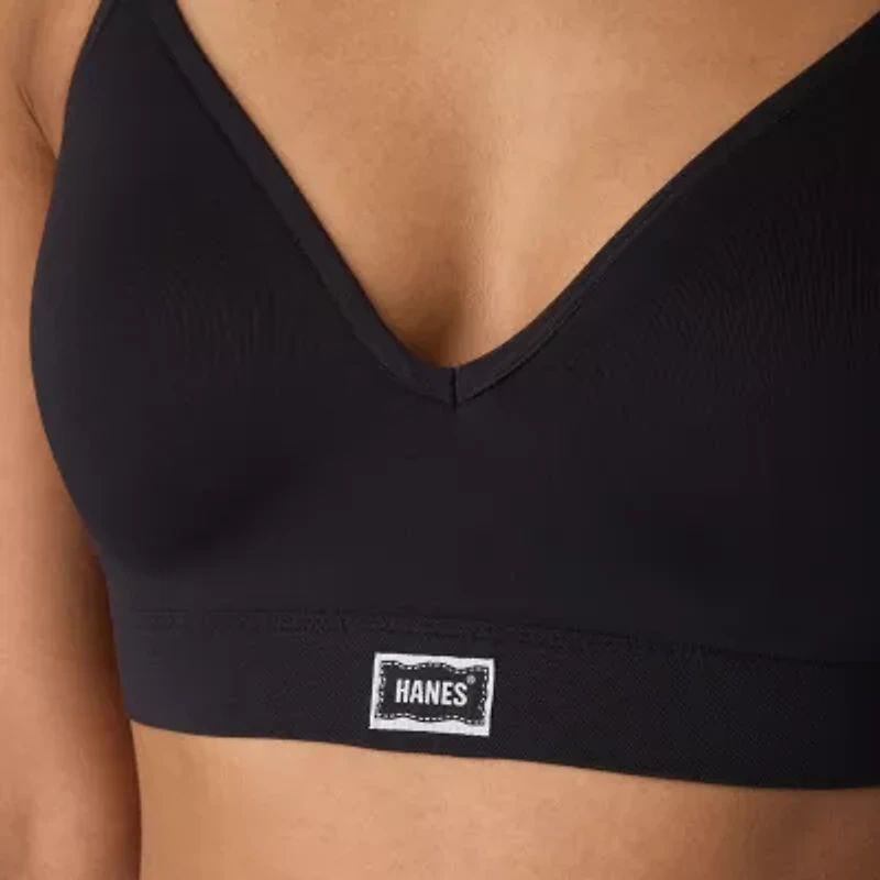Hanes Womens Seamless Light Support T-Shirt Bralette Dho203