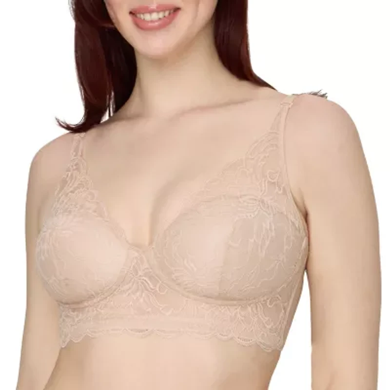 Maidenform Pure Comfort® Womens Lace Light Support Longline Wireless Bralette Dm1188