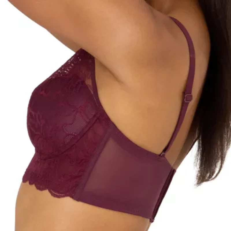 Maidenform Casual Comfort Womens Lace Light Support Longline Wireless Bralette Dm1188