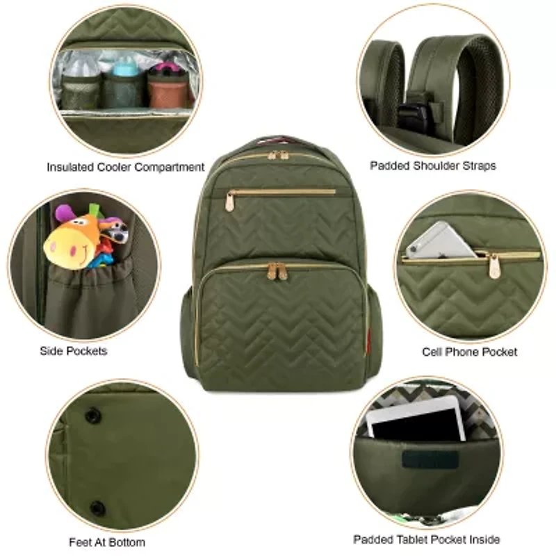 Fisher-Price Adjustable Straps Cell Phone Pocket Diaper Bag