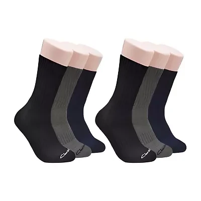 Clarks Mens 6 Pair Crew Socks