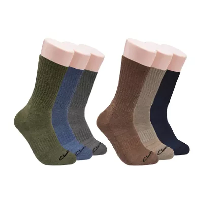 Clarks Mens 6 Pair Crew Socks
