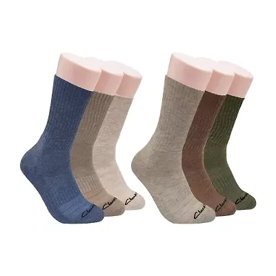 Clarks Mens 6 Pair Crew Socks
