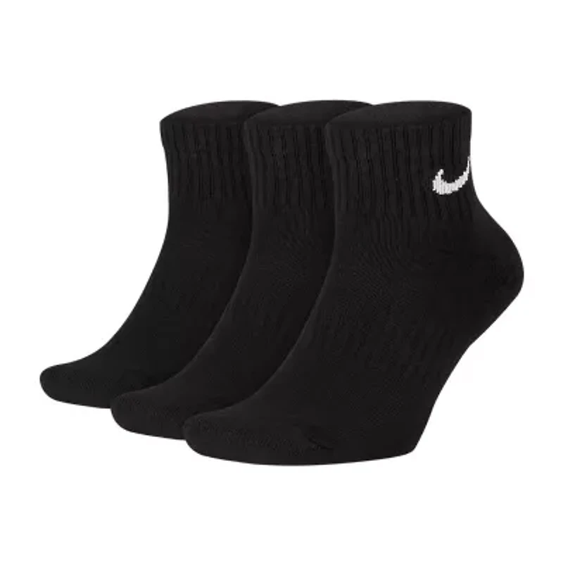 Nike Everyday Cushioned Unisex Adult Multi-Pack 3 Pair Quarter Ankle Socks