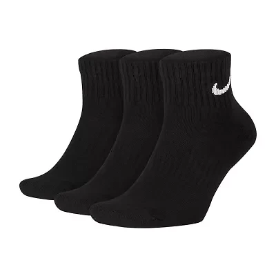 Nike Everyday Cushioned Unisex Adult Multi-Pack 3 Pair Quarter Ankle Socks