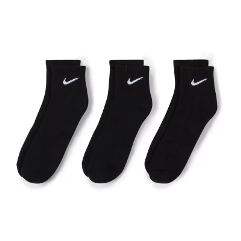 Nike Everyday Cushioned Unisex Adult Multi-Pack 3 Pair Quarter Ankle Socks