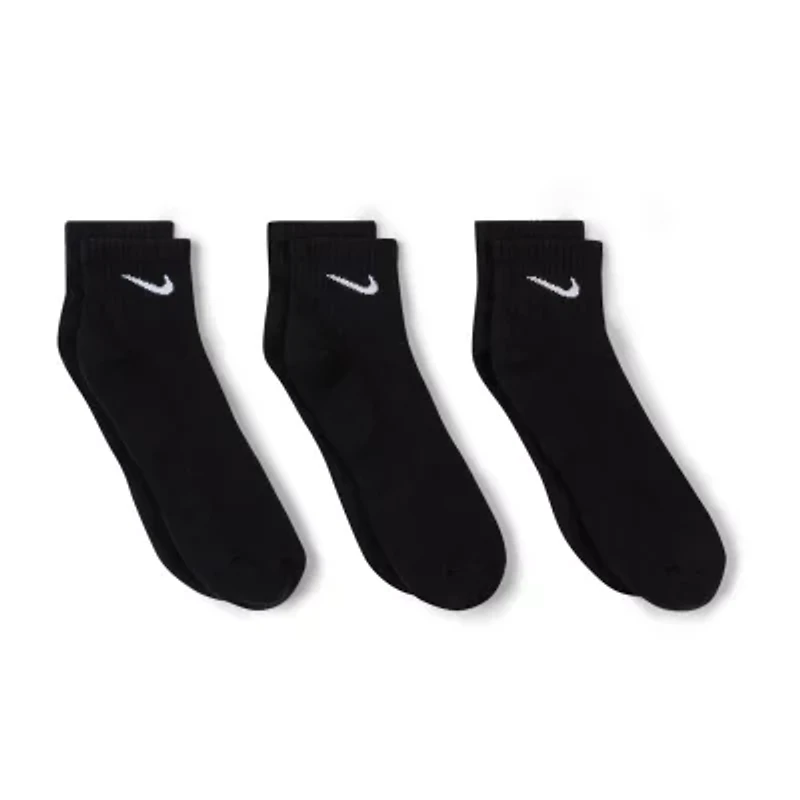 Nike Everyday Cushioned Unisex Adult Multi-Pack 3 Pair Quarter Ankle Socks