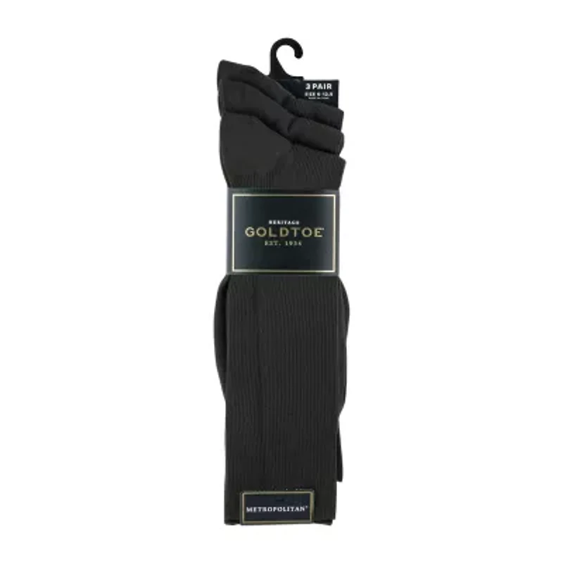 Gold Toe Metropolitan Mens 3 Pair Crew Socks