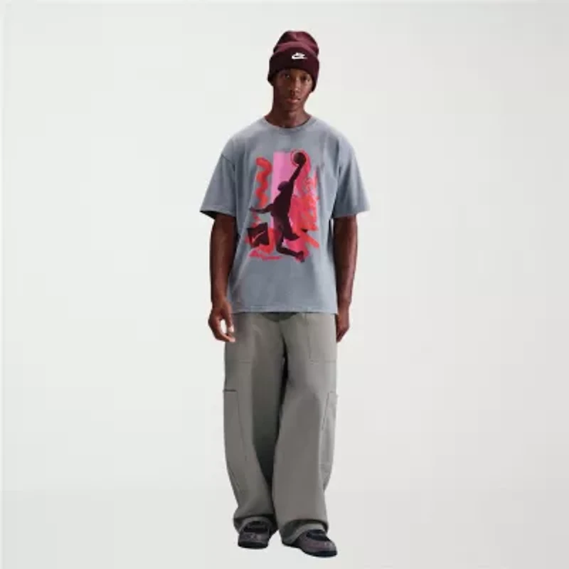 Nike Mens Crew Neck Short Sleeve Regular Fit Graphic T-Shirt