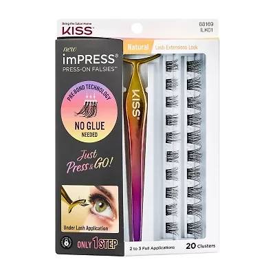 Kiss Lashes Impress Press-On Falsies Eyelash Clusters Natural