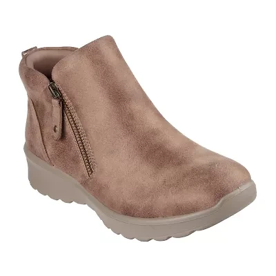 Skechers Womens Lovely Vibe Fall Bloom Flat Heel Booties