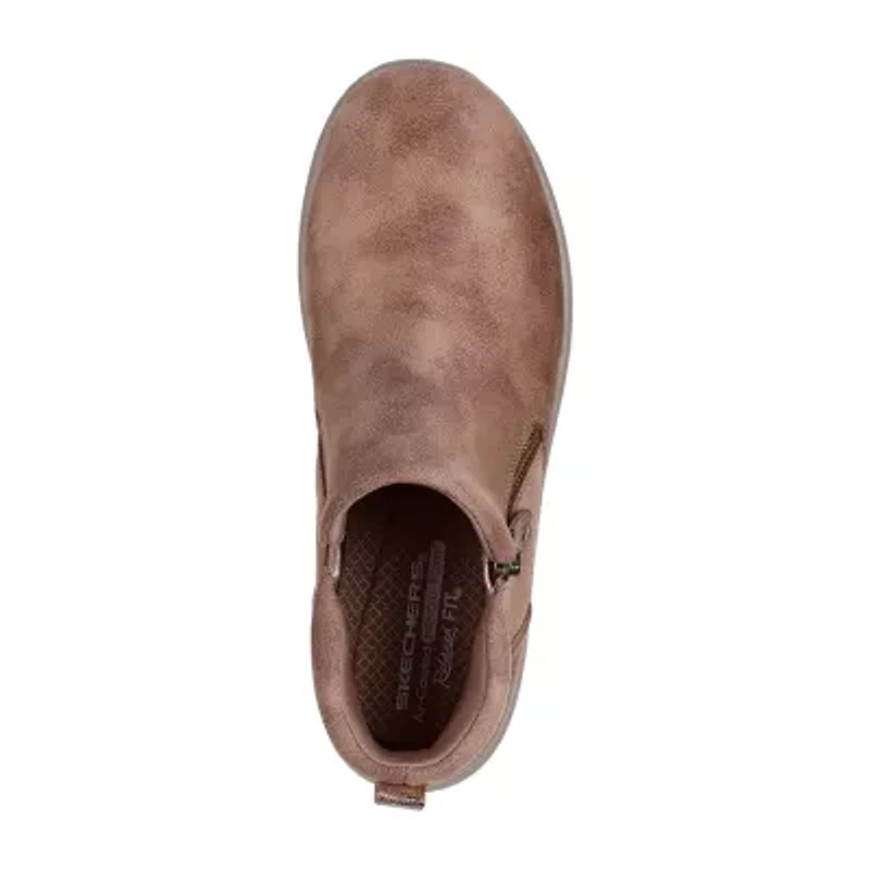 Skechers Womens Lovely Vibe Fall Bloom Flat Heel Booties