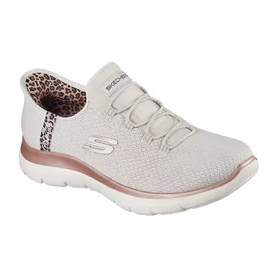 Skechers Hands Free Slip-Ins Summits Leopard Chic Womens Slip-On Walking Shoes