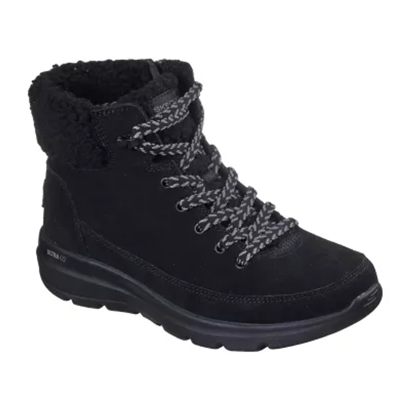 Skechers Womens Glacial Ultra Flat Heel Lace Up Boots