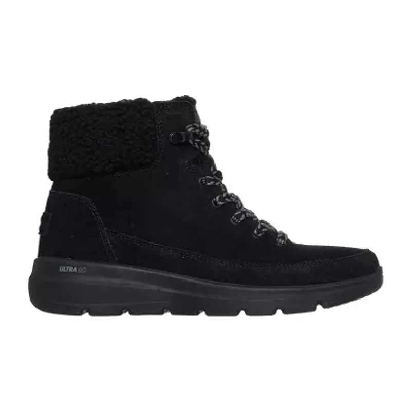Skechers Womens Glacial Ultra Flat Heel Lace Up Boots