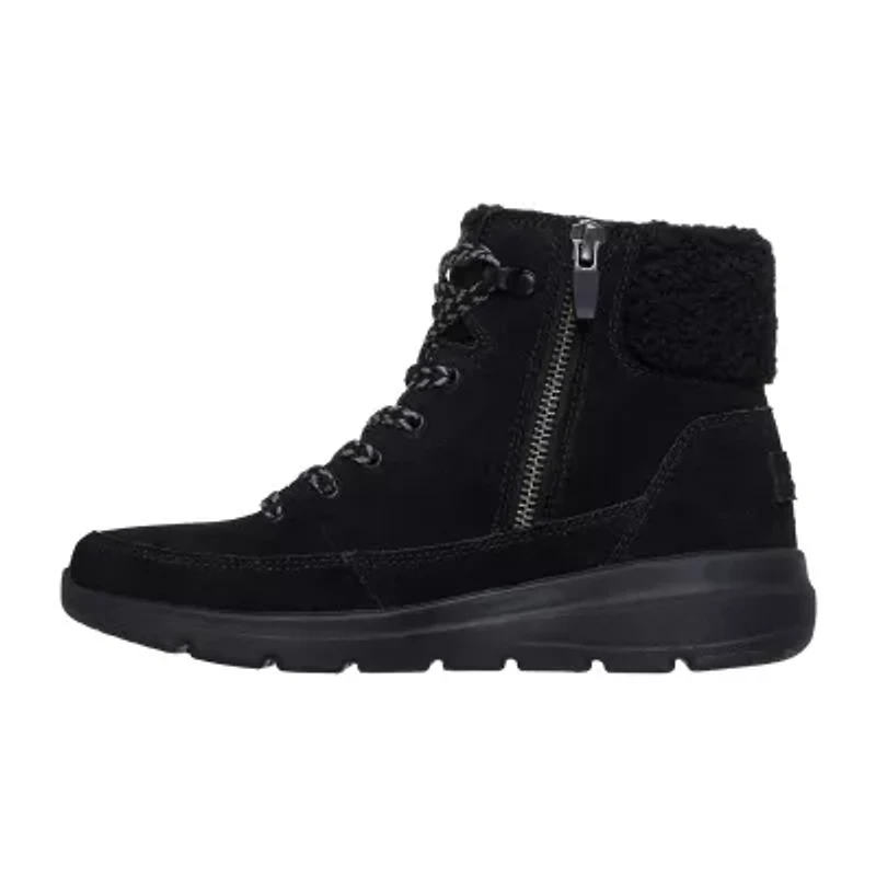 Skechers Womens Glacial Ultra Flat Heel Lace Up Boots