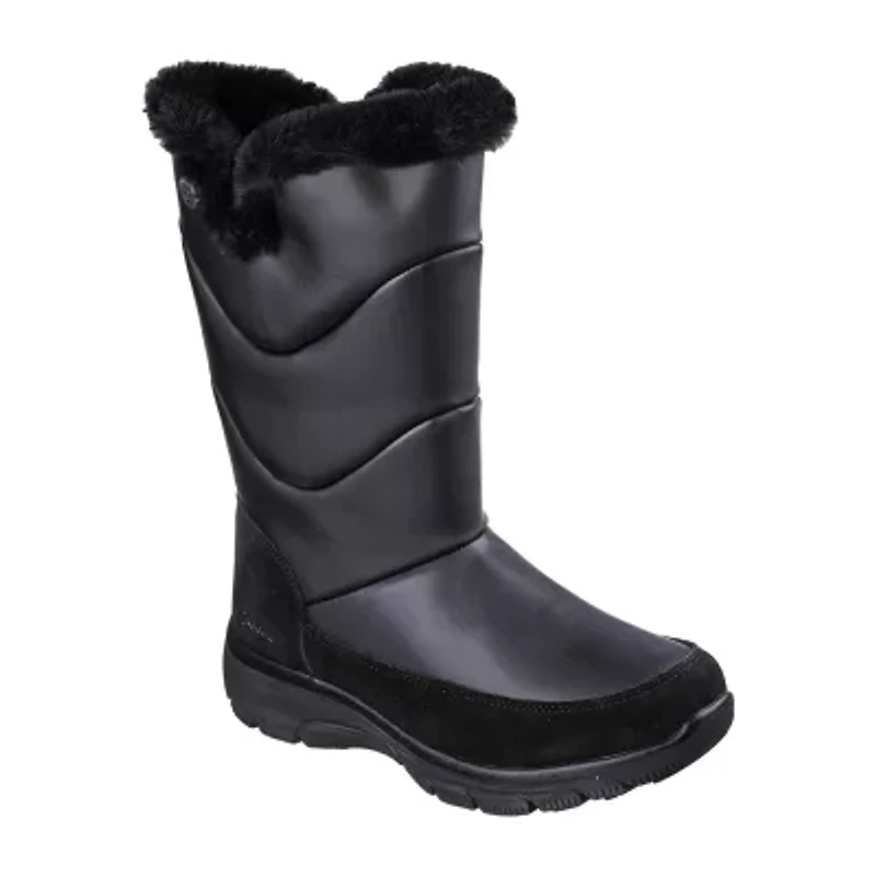 Skechers Womens Easy Going Snow Chillin Waterproof Flat Heel Boots