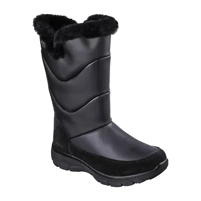 Skechers Womens Easy Going Snow Chillin Waterproof Flat Heel Boots