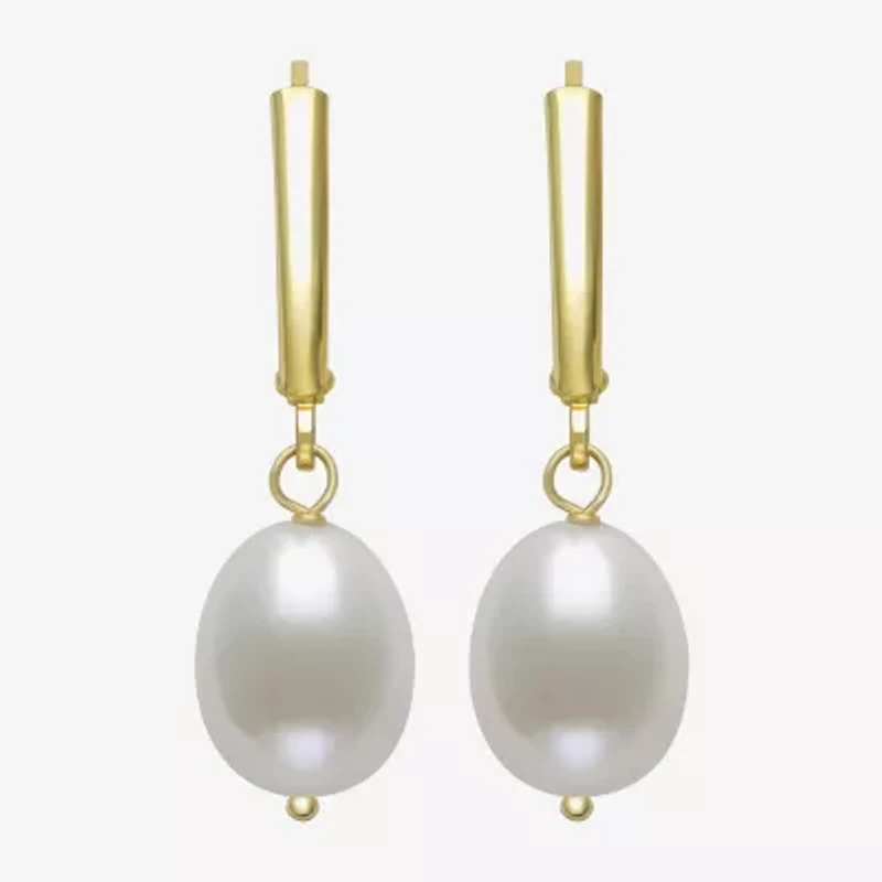 Womens Red Cultured Freshwater Pearl 14K Gold Over Silver Ball Drop Earrings