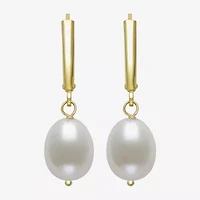 Womens Red Cultured Freshwater Pearl 14K Gold Over Silver Ball Drop Earrings