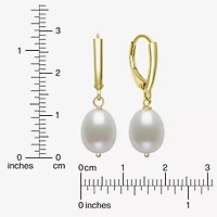 Womens Red Cultured Freshwater Pearl 14K Gold Over Silver Ball Drop Earrings