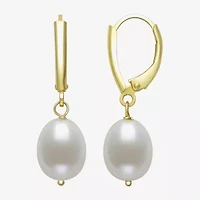 Womens Red Cultured Freshwater Pearl 14K Gold Over Silver Ball Drop Earrings