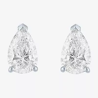 Si1-Si2/E-F 1 CT. T.W. Lab Grown White Diamond 10K White Gold 7.3mm Pear Stud Earrings