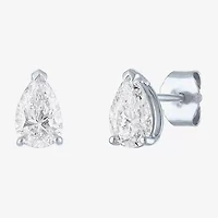 Si1-Si2/E-F 1 CT. T.W. Lab Grown White Diamond 10K White Gold 7.3mm Pear Stud Earrings