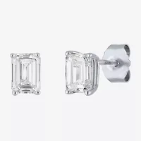 (Ef/Si1-Si2) 1 CT. T.W. Lab Grown White Diamond 10K White Gold 5.9mm Stud Earrings