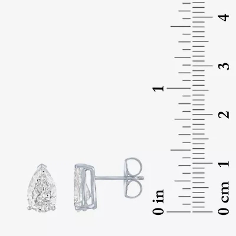 Si1-Si2/E-F 2 CT. T.W. Lab Grown White Diamond 14K White Gold 8.8mm Pear Stud Earrings