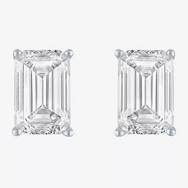 (Ef/Si1-Si2) 2 CT. T.W. Lab Grown White Diamond 14K White Gold 7.3mm Stud Earrings