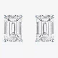 (Ef/Si1-Si2) 2 CT. T.W. Lab Grown White Diamond 14K White Gold 7.3mm Stud Earrings