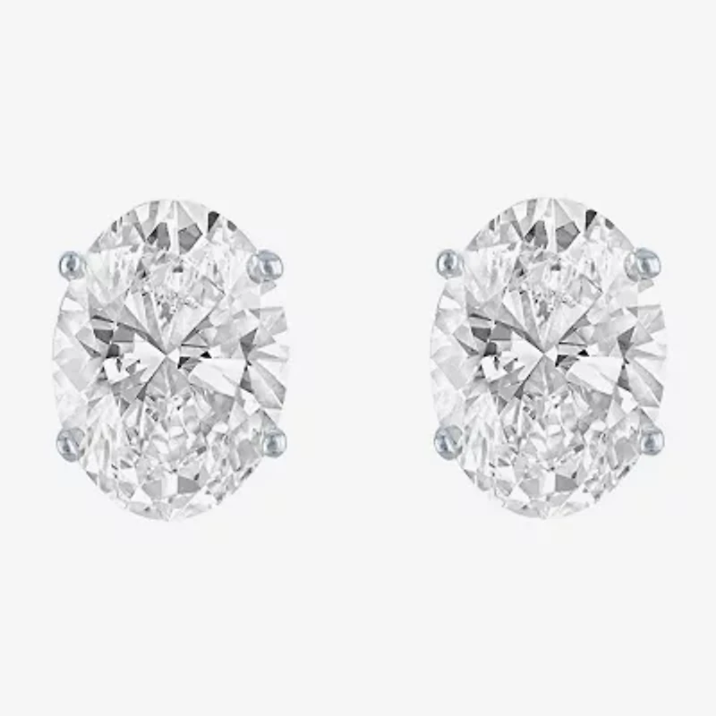 ( E-F/Si1-Si2 ) 2 CT. T.W. Lab-Grown Diamond 14K Gold 8mm Oval Stud Earrings